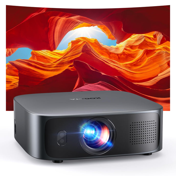 Smart Beamer 4K kompatibel mit Netflix &amp; Dolby Audio, KOGATA Kurzdistanz Projektor mit Autofokus &amp; 6