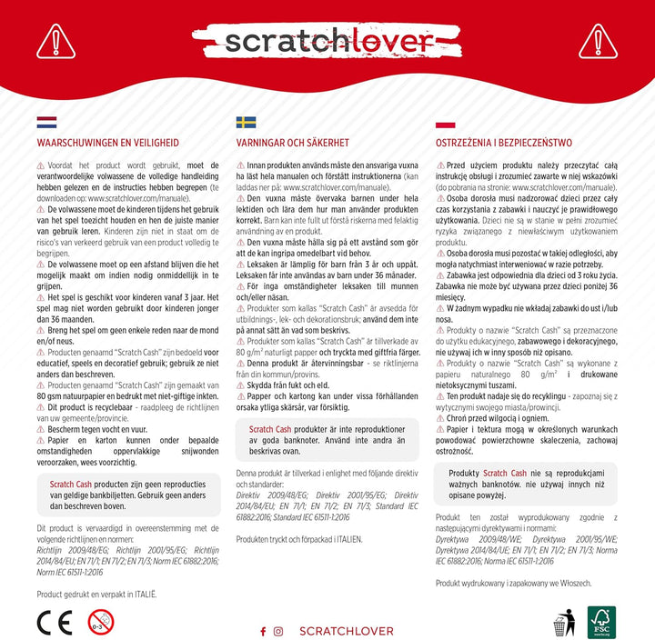 Scratch Cash Bundle ₤ Lire Geld zum Spielen - 7 Schläger 25 x ₤ 1.000, 2.000, 5.000, 10.000, 50.000,