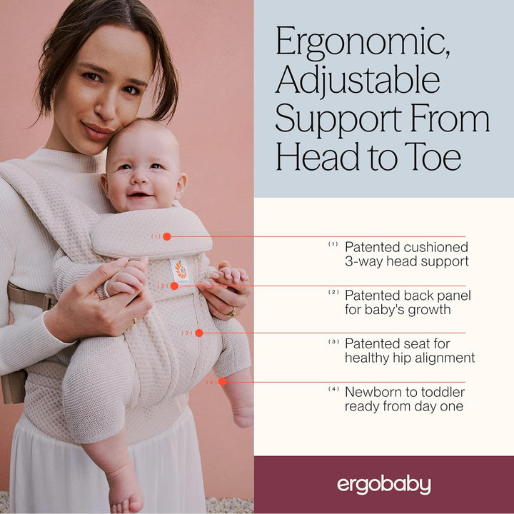 Ergobaby Omni Deluxe Babytrage für Neugeborene &amp; Kleinkinder 0–48 Monate | Ergonomische 4-Positionen