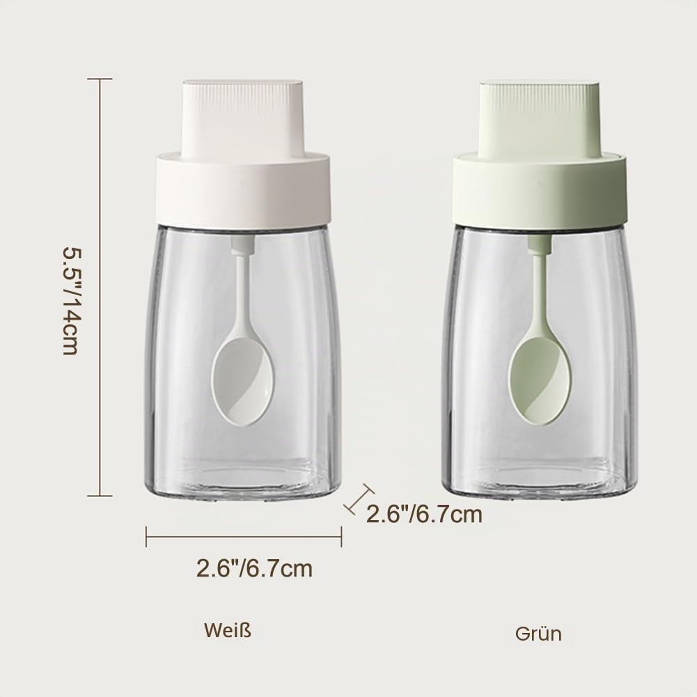 LOYUYU Küche Natrium Calcium Glas Gewürzgläser Gewürzboxen Set von 3, Gewürztöpfe Gewürzgläser, Komb