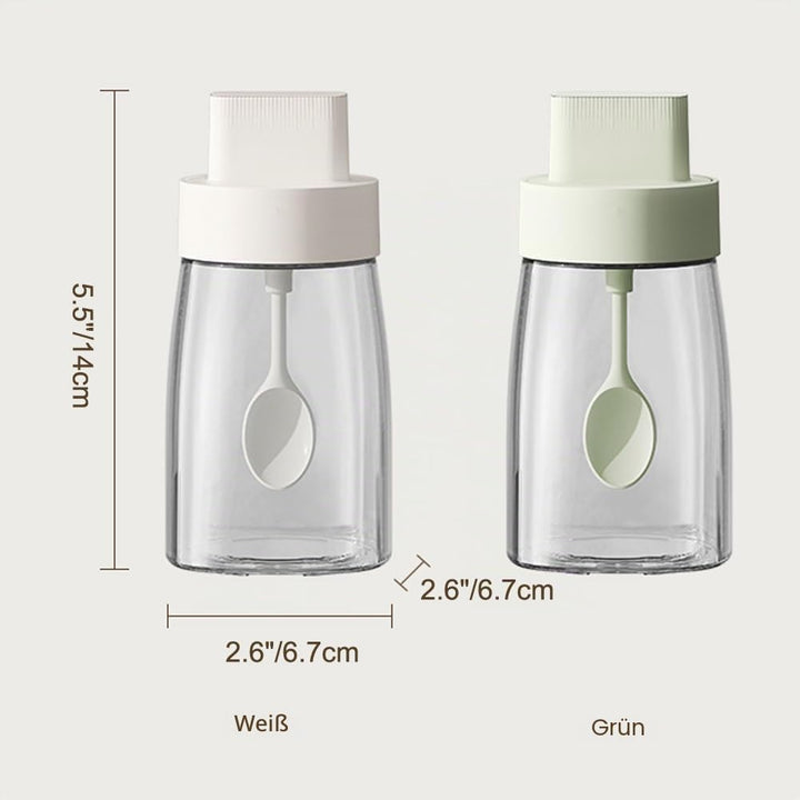 LOYUYU Küche Natrium Calcium Glas Gewürzgläser Gewürzboxen Set von 3, Gewürztöpfe Gewürzgläser, Komb