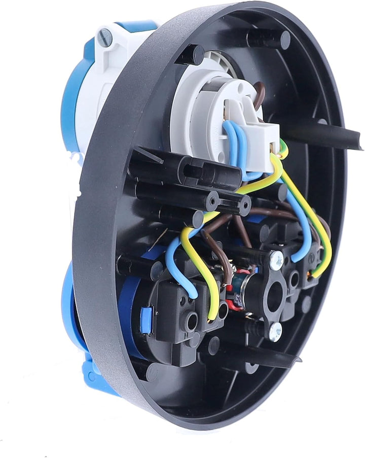 as - Schwabe as 10976 CEE Steckdoseneinsatz 230 V, 3-Fach, IP44, mit blauen Klappdeckeln &amp; Thermosch