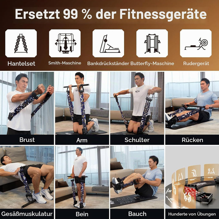 INNSTAR Tragbares Bankdrücken Widerstandsbänder, Verstellbare Bench Press Bands mit 91cm Fitness Sta
