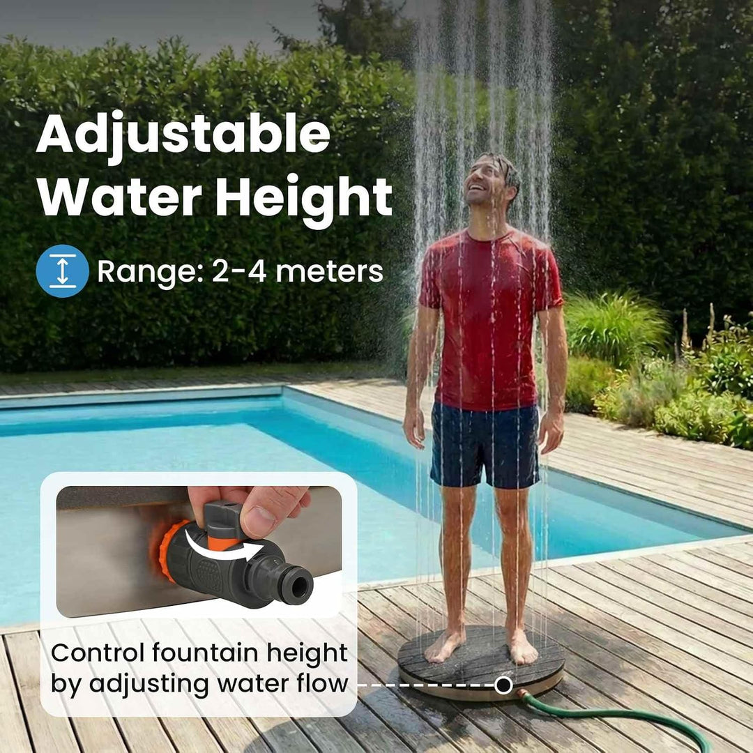 vidaXL Garten Boden Dusche WPC und Edelstahl 201 Anthrazit, mit Fusstaster, 4 m Wasserhöheneinstellu