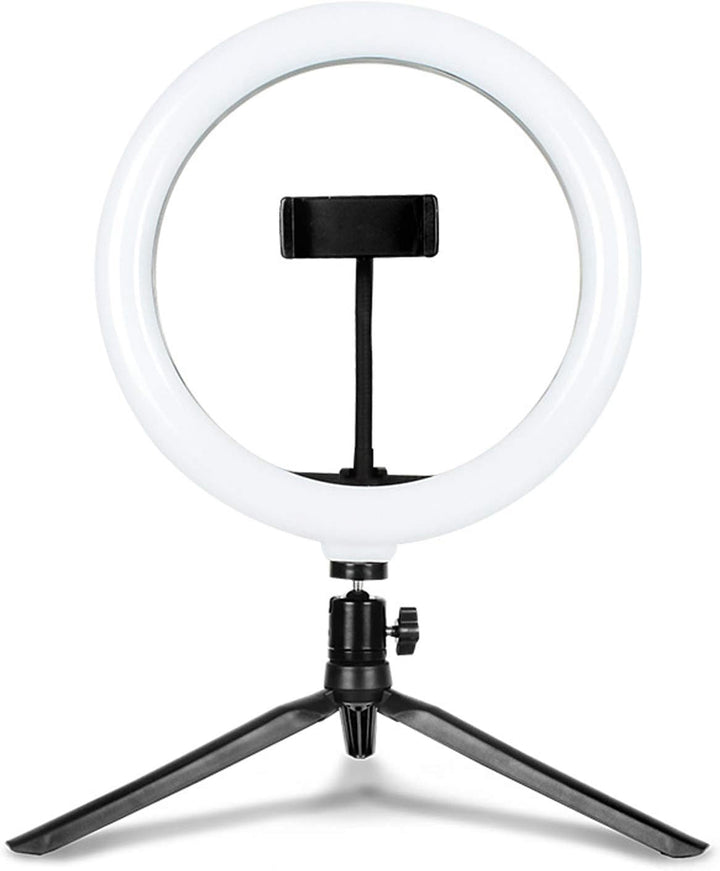 D93CS 10 Zoll Desktop Ringlicht mit Stativ & Handyhalter – Dimmbare LED-Beleuchtung, 3 Farbmodi, 10
