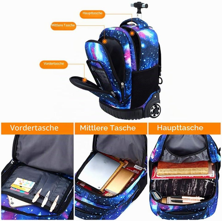 CONPHERON Trolley Rucksack Schulrucksack Schüler Multifunktionaler Rucksack Schultaschen Koffer Lapt