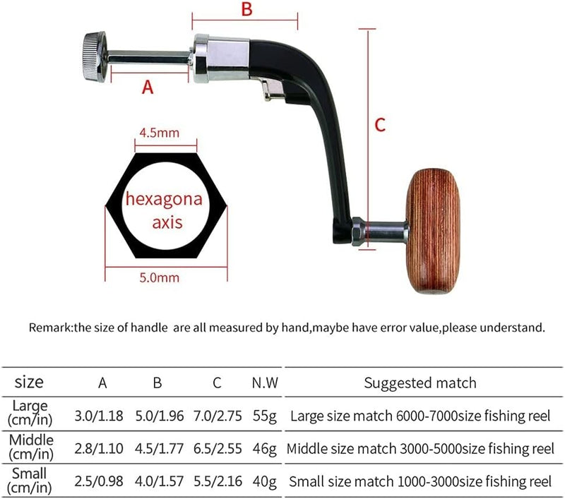 MiOYOOW Angelrollengriff, 3 STK Angelrolle Kurbel Kurbelarm Rocker Arm Griff Rutschfester Angelknopf