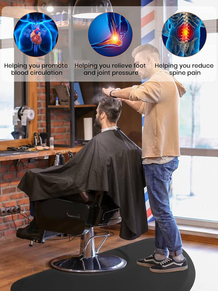 3 Fuss x 5 Fuss Salonmatte, Kalolary Anti Ermüdungs Salon Bodenmatte für Runde Stuhlbasis Friseur Sc