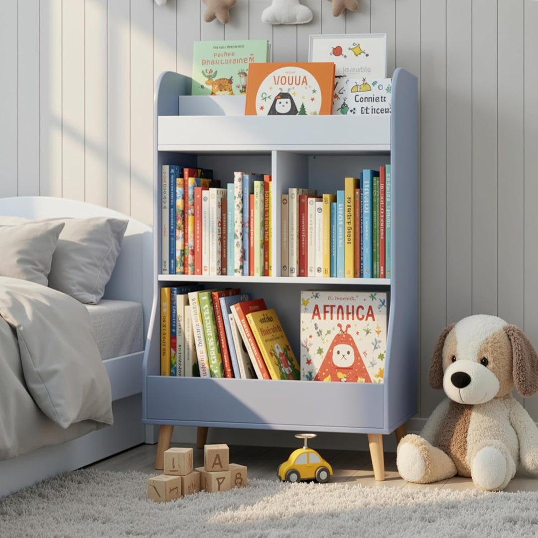 MAMIZO Kinderregal 94×62×34cm, Bücherregal Kinder, Spielzeugregal Kinderregal, Kinderzimmerregal, Sp