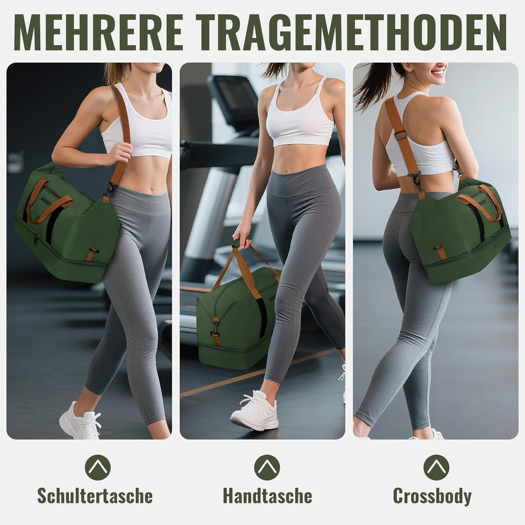 Sporttasche & Reisetasche für Damen und Herren - mit Schuhfach & Nassfach, Large Capacity Travel Bag