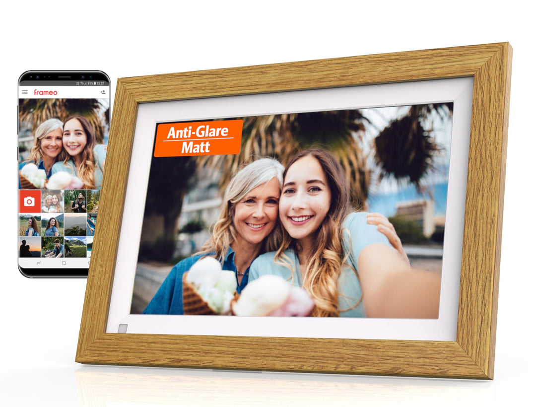 Cytem Digitaler Bilderrahmen 10.1 Zoll mit WLAN & Frameo, Anti-Glare Matt, 32GB Speicher, Bewegungss