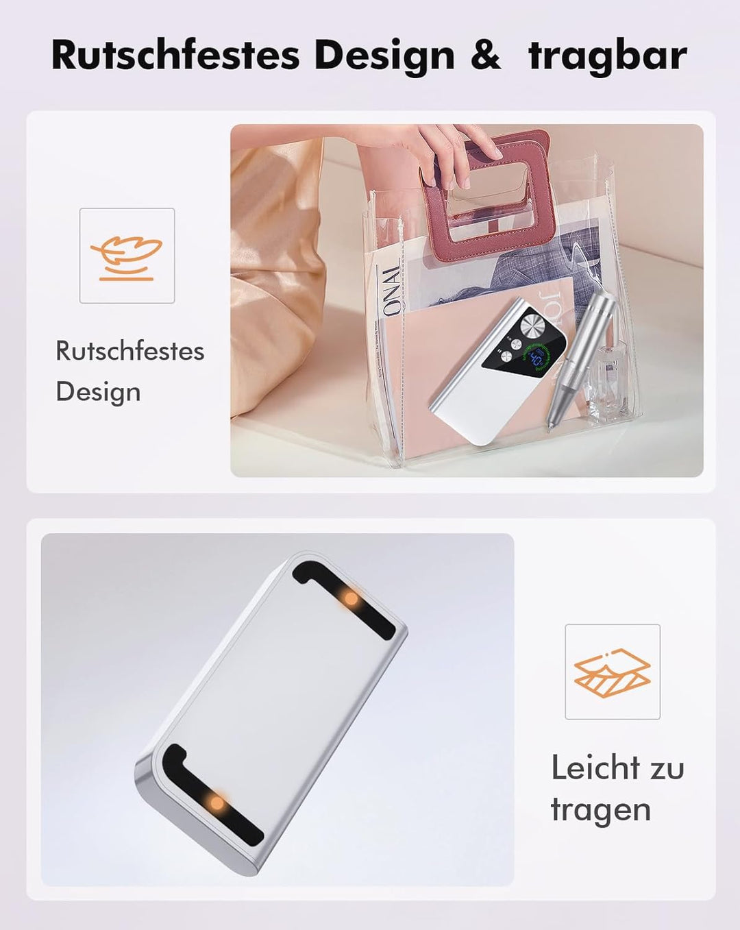 Nagelfräser 40.000 U/min Profi. Tragbar Fräser Nägel Elektrische Nagelfeile Wiederaufladbare Fräser