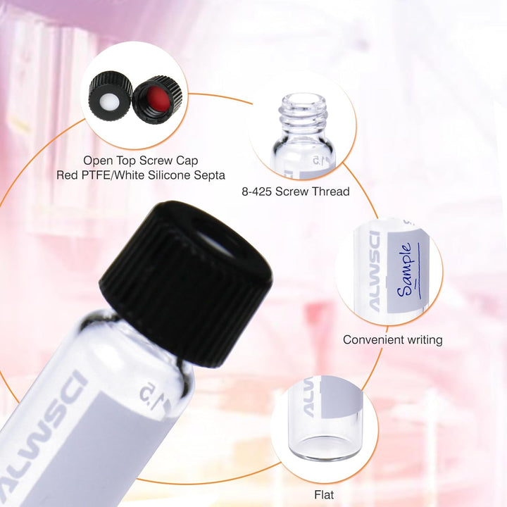 ALWSCI 2ml HPLC-Fläschchen Glasfläschchen, Labor-Klarsicht-Autosampler Vials, 8-425 Klarsicht-Fläsch