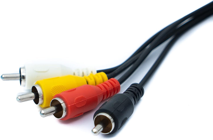 System-S Cinch 4 RCA Kabel 150 cm Stecker zu DIN 5 polig Stecker Stereo Adapter Schwarz