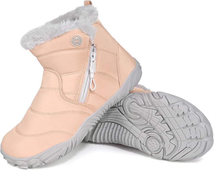 Unisex Kinder Barfussschuhe Winter Stiefel Warm Gefütterte Schneestiefel,Gr.29-39 30 EU Electric Pin