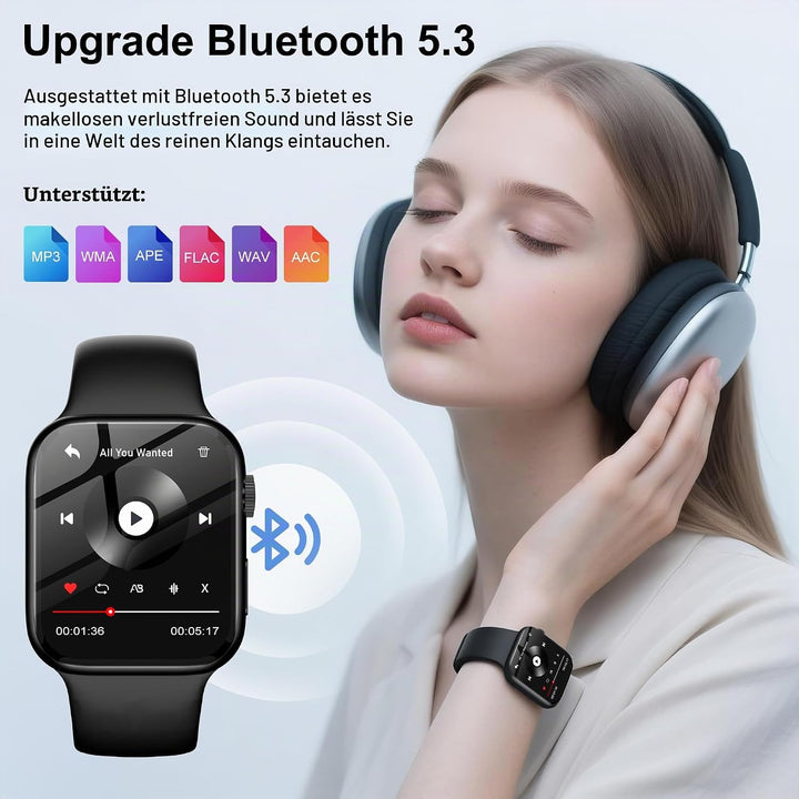 SWOFY MP3-Player – 32GB Speicher + Bluetooth 5.3, Touchscreen + HiFi-Aufnahme, Fitness-Tracker für S