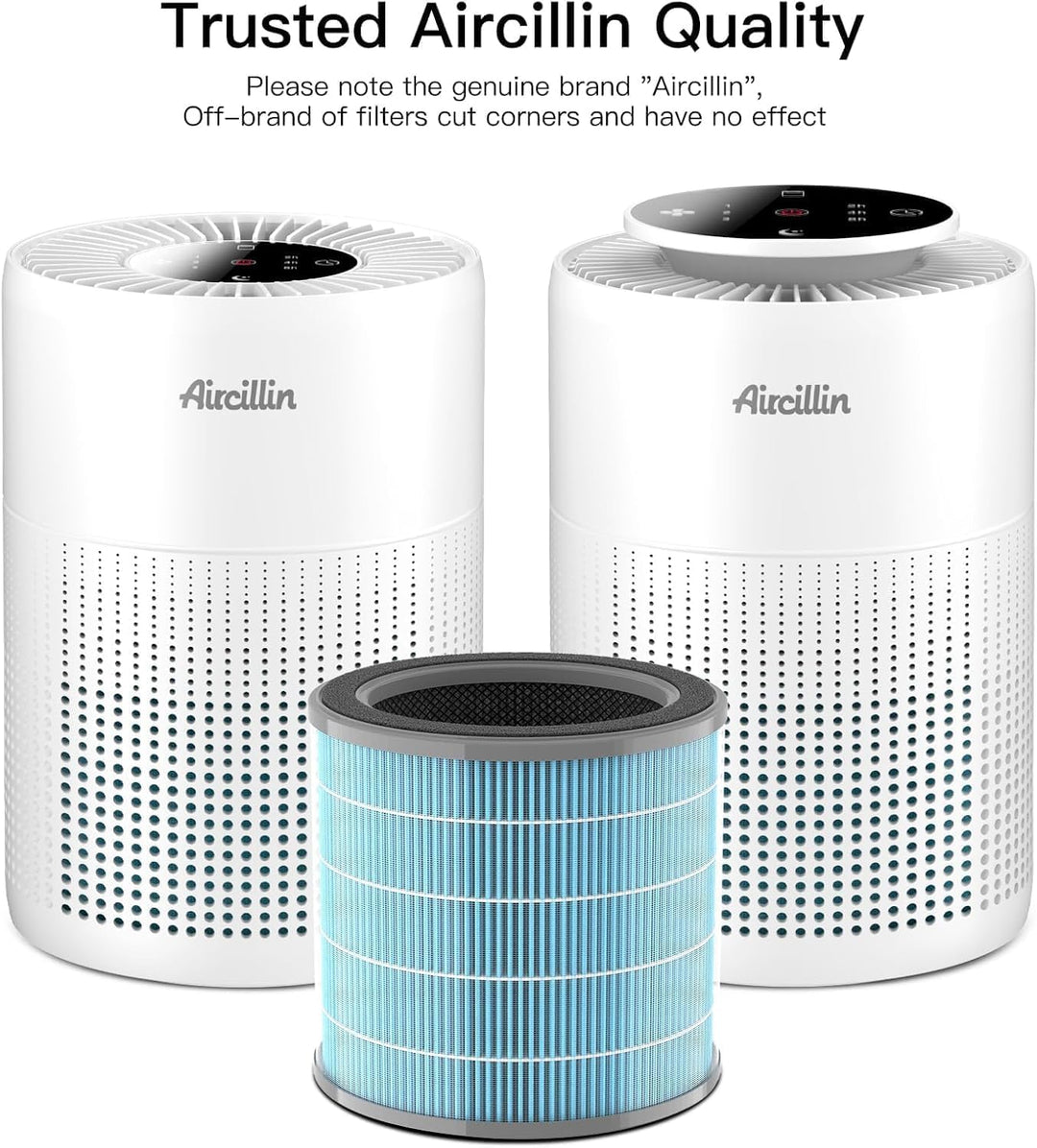 Aircillin 2 Pack Luftreiniger AP070A & AP070B Ersatzfilter, 5-Stufiges Filtersystem, H13 True HEPA F