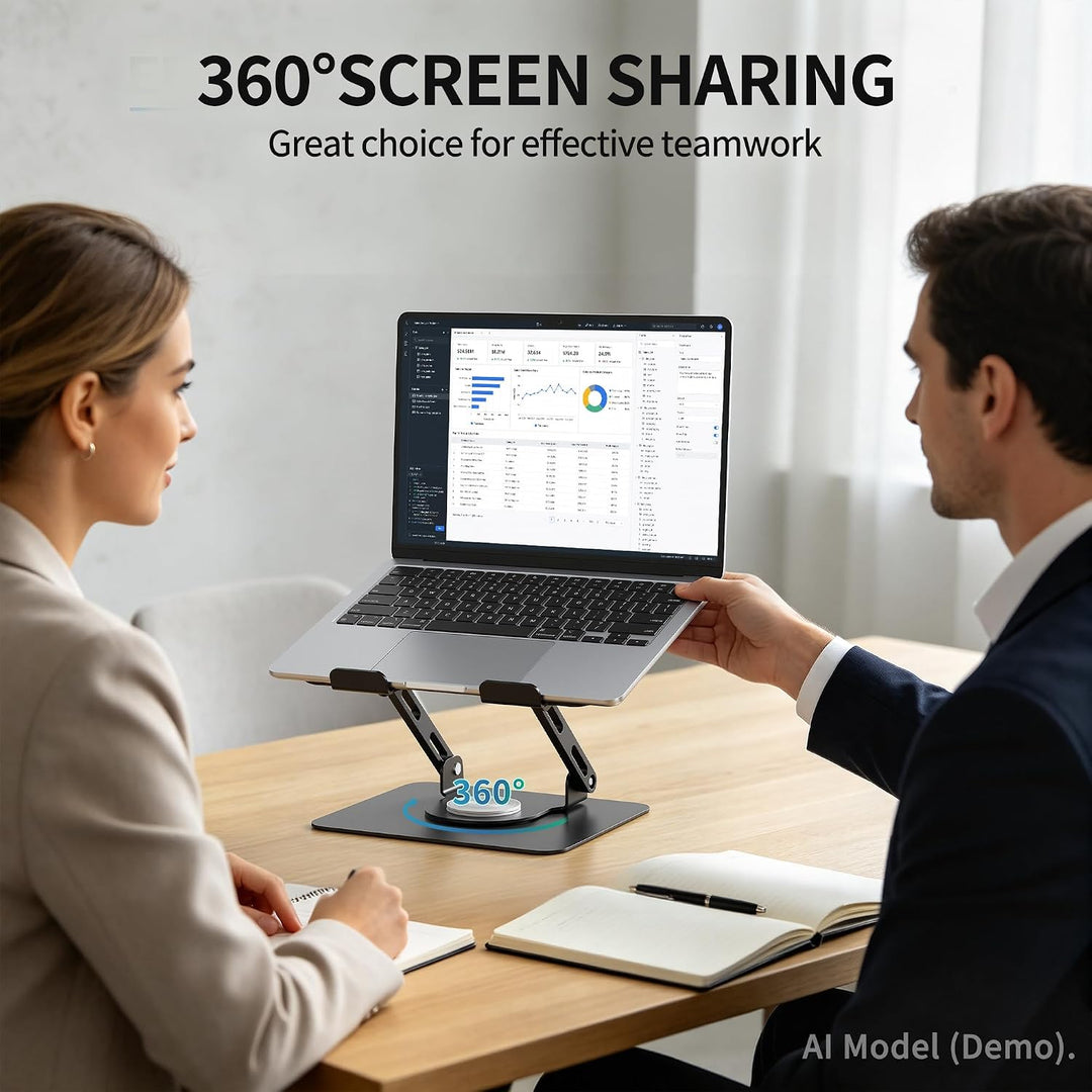SOUNDANCE Laptopständer mit 360° drehbarer Basis, Ergonomische Computererhöhung für Schreibtisch, Ei