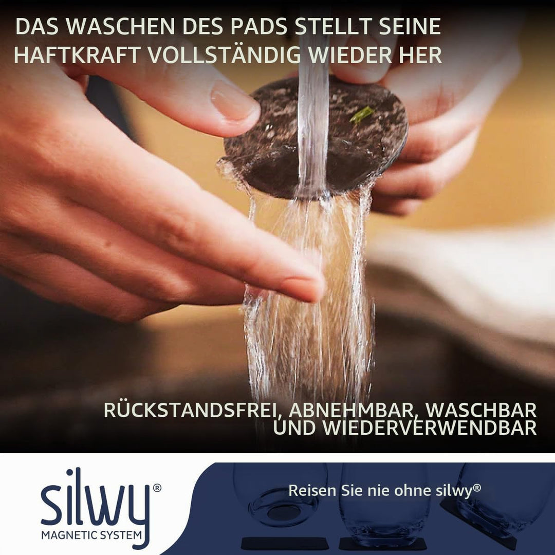 silwy® Gewürzmühlen mit Magneten 2er Set mit verstellbarem Keramikmahlwerk inkl. 2 Metall-Nano-Gel-P