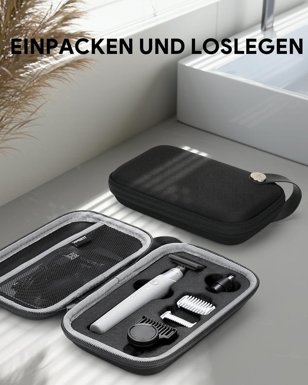 Xpert T Magnetisch Rasierer Damen Elektrisch Herren mit Tasche, Unisex Barttrimmer mit Nasenhaartrim