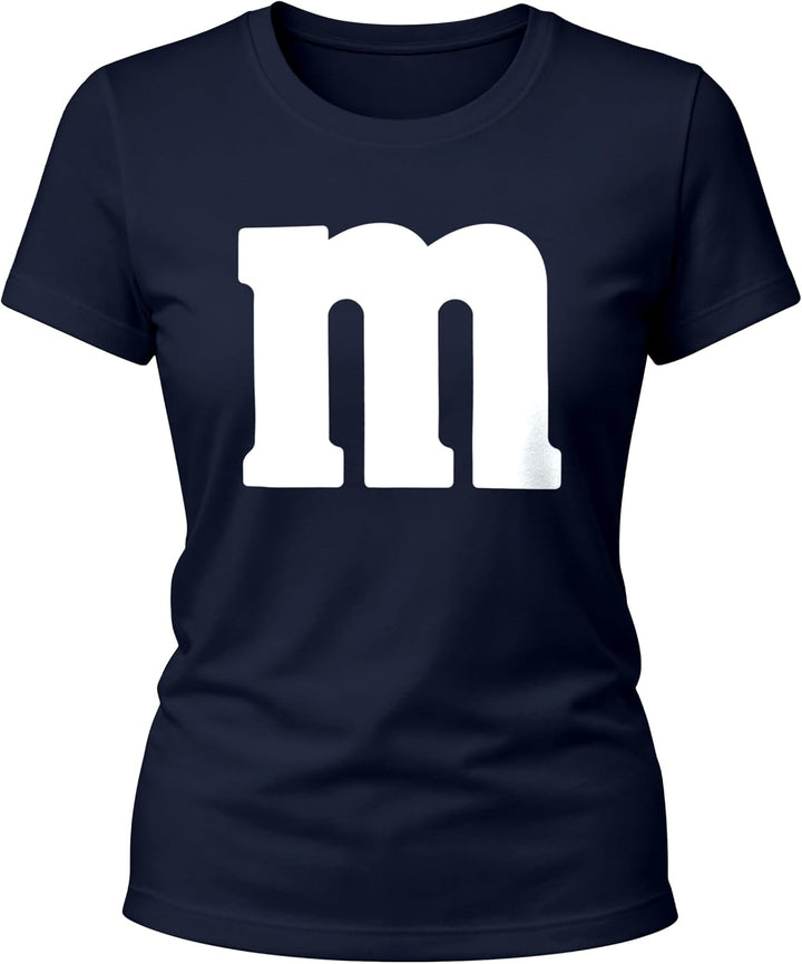 MoonWorks® Damen T-Shirt Gruppen-Kostüm M Aufdruck Kostüm Idee Fasching Karneval Verkleidung Mm Navy