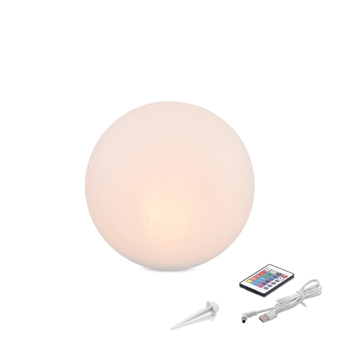 Esotec Solarkugel für den Garten Siena 20, multicolor, 20cm, Fernbedienung, USB, 16 Leuchtfarben, Ak