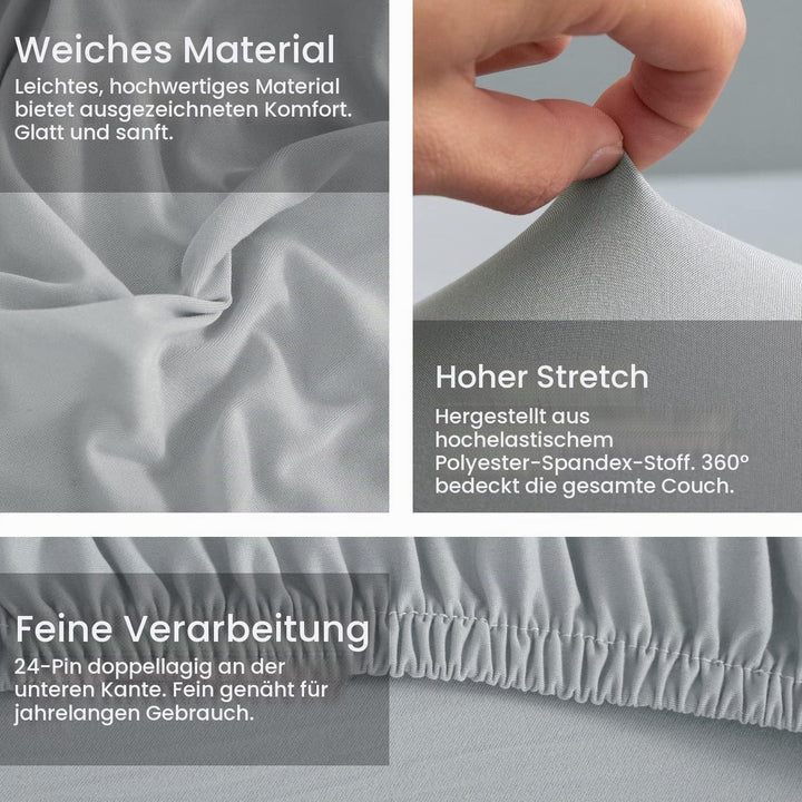 ShowyLive Sofa Überzug Couch Überzug 2er Set für Ecksofa L-Form Sofabezug 3 Sitzer+4 Sitzer, mit 2 S