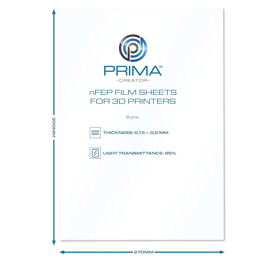 PrimaCreator nFEP Film Sheets for 3D Printers - 200 x 270 mm - 2-pack, 200 x 270 mm
