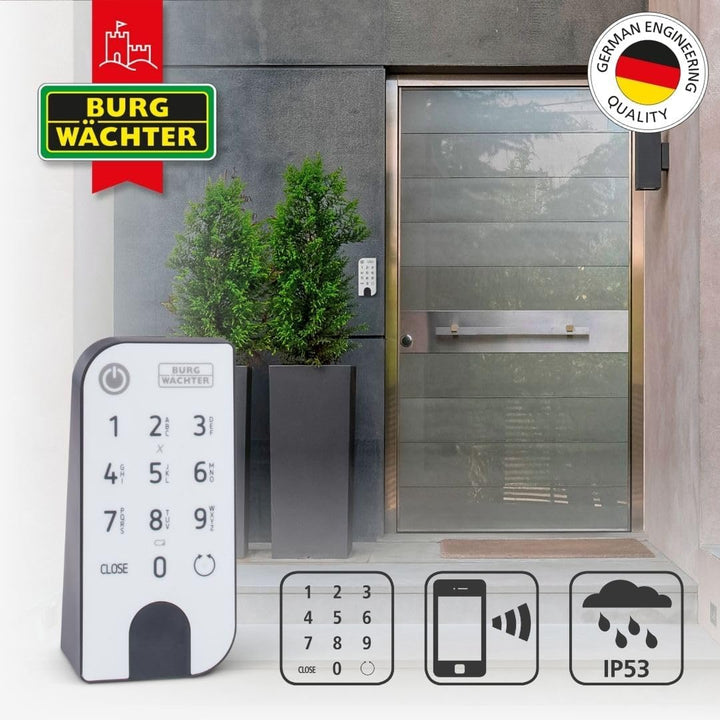 BURG-WÄCHTER Elektronisches Türschloss, Zylinder und Keypad, Öffnung mit App, Pincode oder Funkschlü