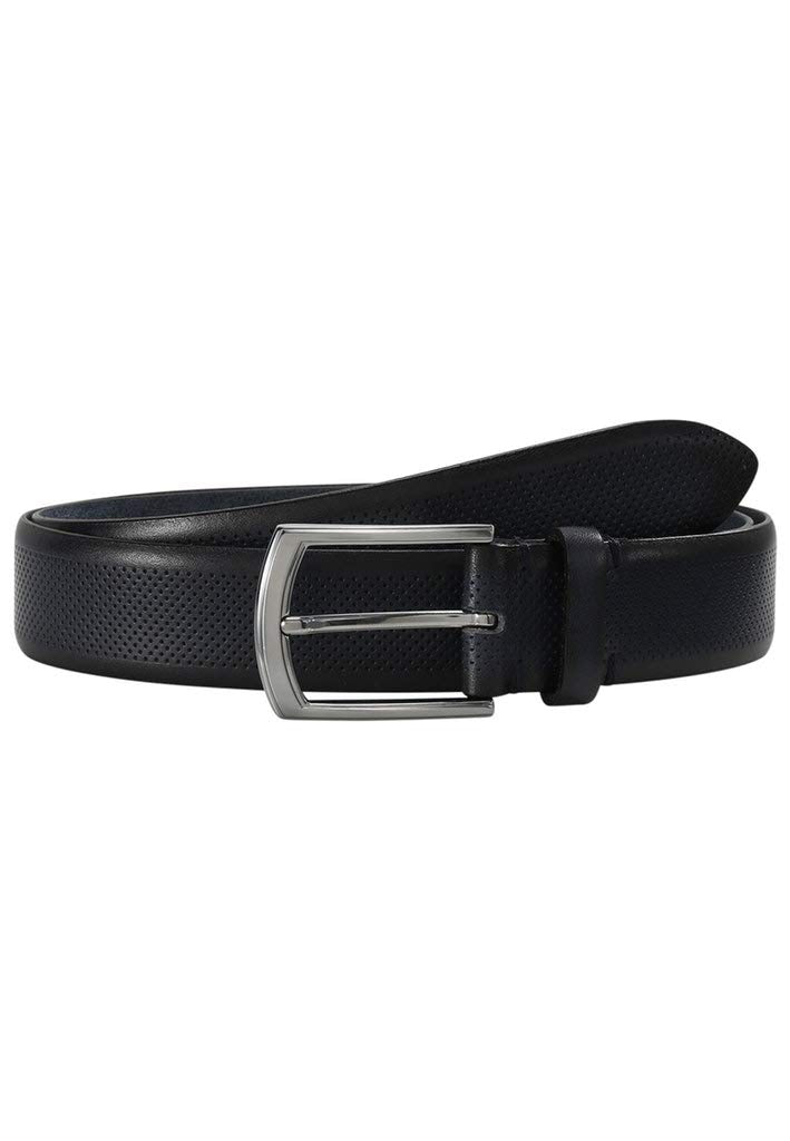 LLOYD-Herren-Voll-Ledergürtel 35 mm perforiert Kanten-Finish 105 12-navy, 105 12-navy
