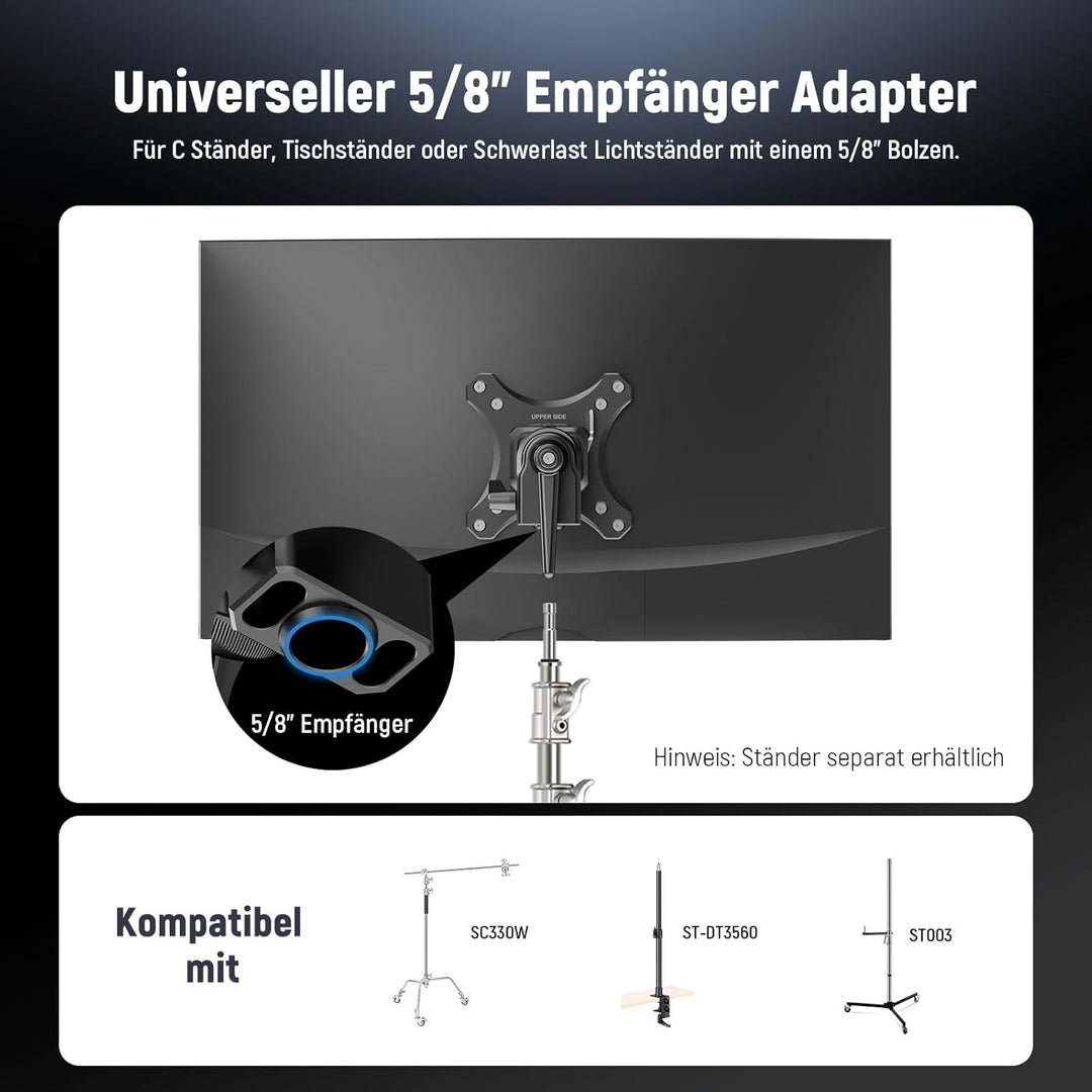 NEEWER VESA Monitor Mount Adapter mit Arca Schnellverschluss, 360° drehbarer Kugelkopf, M4 Schraube