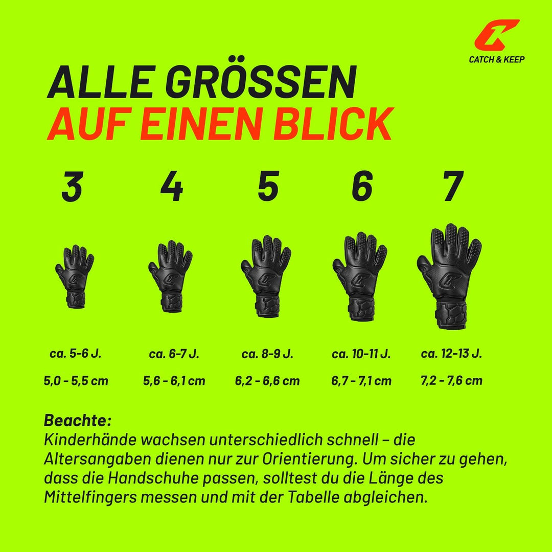 CATCH &amp; KEEP Torwarthandschuhe Kralle Junior Pro 3.0 - Professionelle Torwart-Fussballhandschuhe für