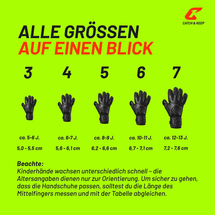 CATCH &amp; KEEP Torwarthandschuhe Kralle Junior Pro 3.0 - Professionelle Torwart-Fussballhandschuhe für