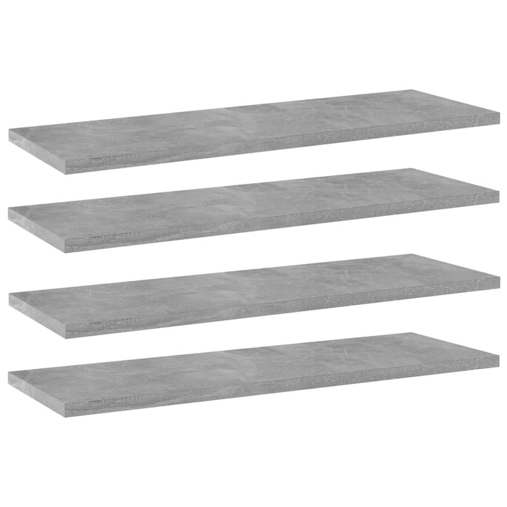 vidaXL Bücherregal-Bretter 4 STK. Betongrau 60x20x1,5 cm Holzwerkstoff 23.6" x 7.9" x 0.6" Betongrau