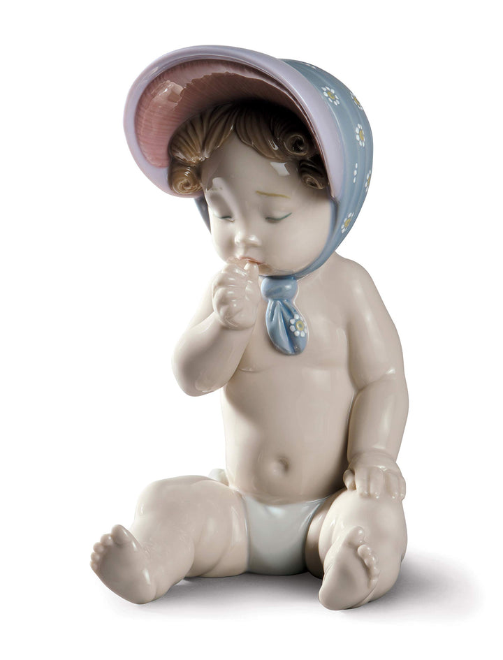 LLADRÓ Figur Mädchen Mit Mütze. Baby. Porzellan.