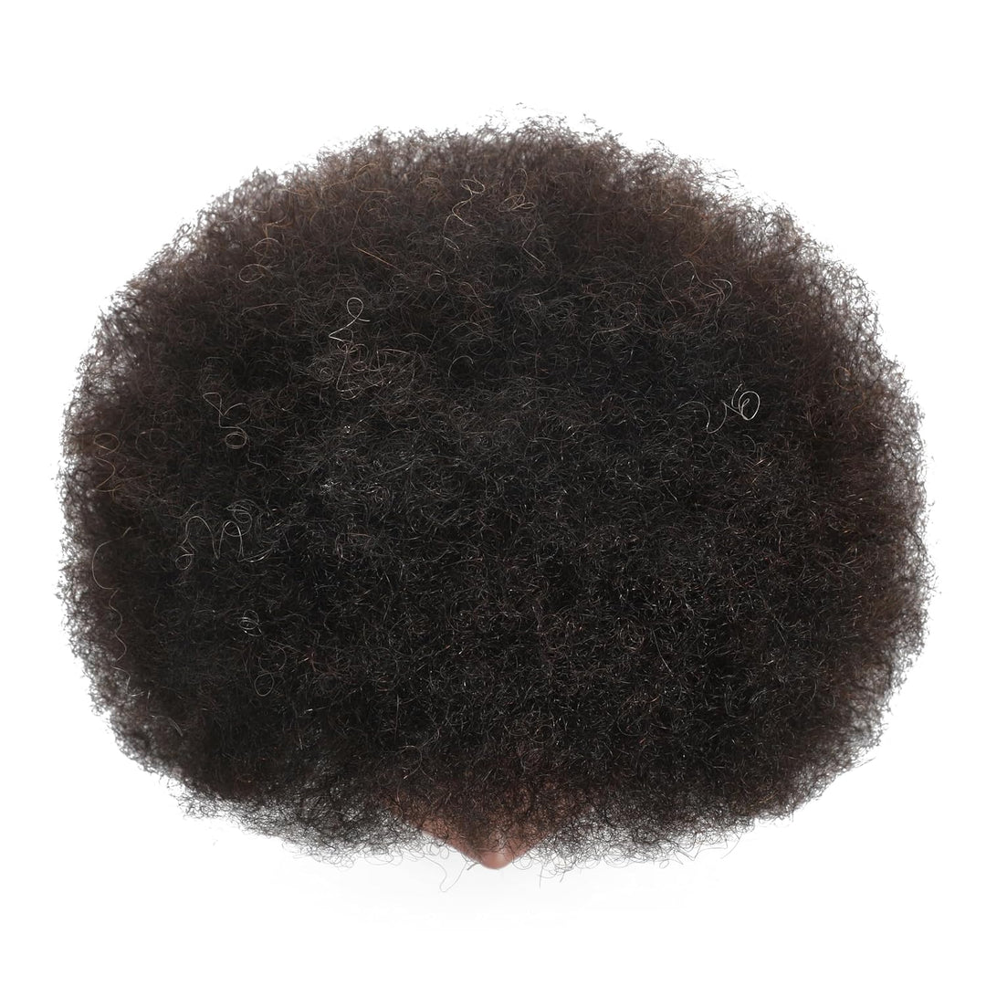 Training Head African American with 100% Human Hair Mannequin Head Cosmetology Afro Hair Manikin Hea