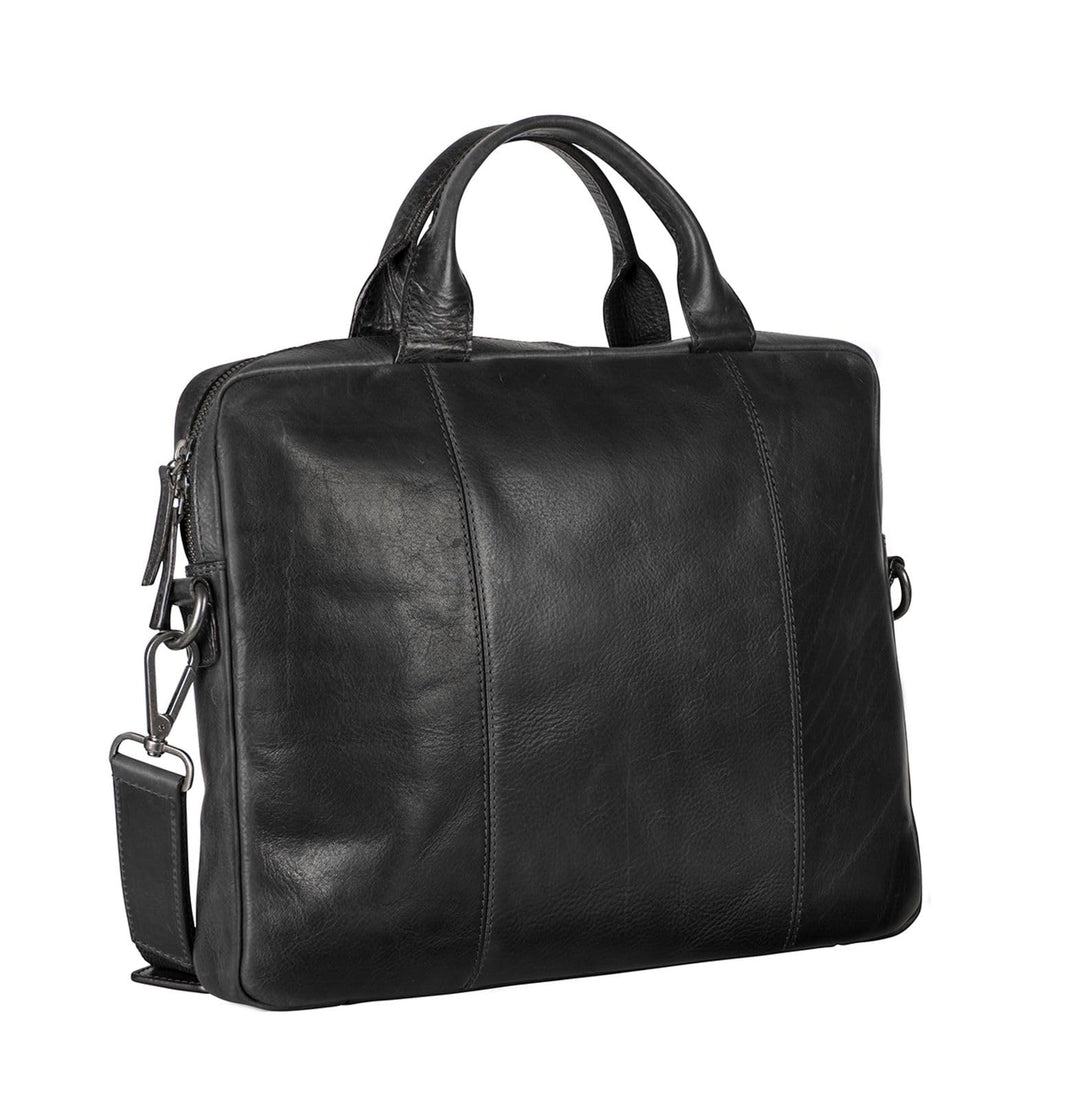 Leonhard Heyden Roma - Aktentasche slim 1 Fach Leder 15" 38 cm Schwarz, Schwarz