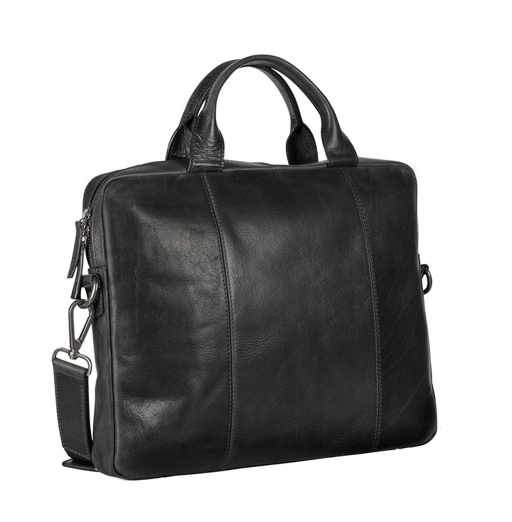 Leonhard Heyden Roma - Aktentasche slim 1 Fach Leder 15" 38 cm Schwarz, Schwarz