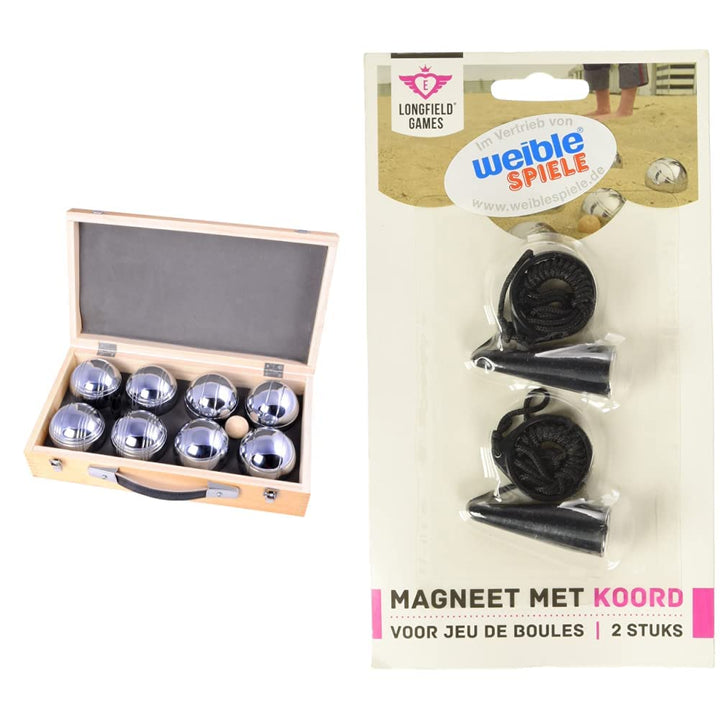 Engelhart - 010206 - Petanque Kugeln Set (8 boulekugel) Luxus Petanque Spiele - Boules-Set In Holzki