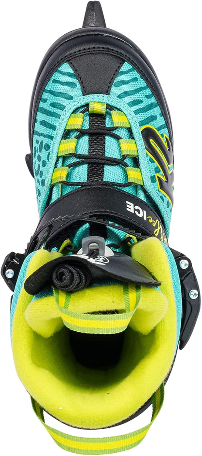 K2 Skates Mädchen Schlittschuhe Marlee Ice, turquise - yellow, 25G0210 S (EU: 29-34 / UK: 10-1 / US: