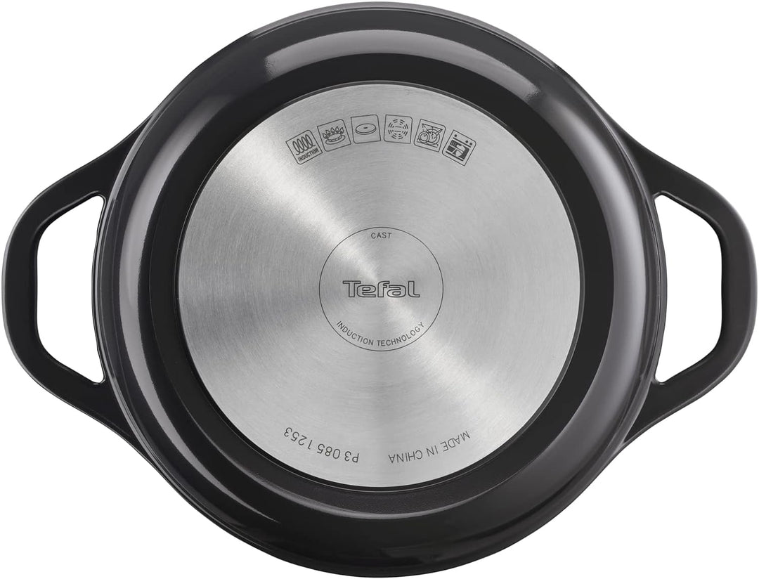 Tefal E2554604 Auflaufform, rund, antihaftbeschichtet, Aluminiumguss (leichter als Gusseisen) mit De