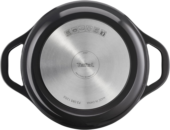 Tefal E2554604 Auflaufform, rund, antihaftbeschichtet, Aluminiumguss (leichter als Gusseisen) mit De