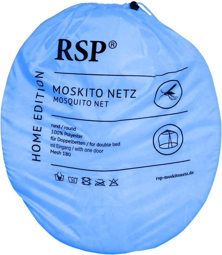 RSP® Moskitonetz Home für Doppelbetten mit extra grossem Spannring für Zuhause Einheitsgrösse Mit Ei