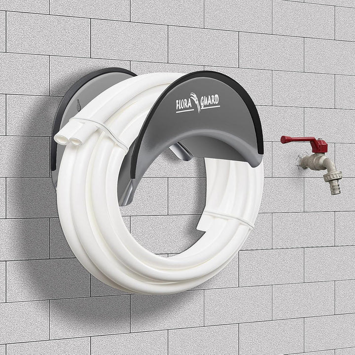 FLORA GUARD Schlauchhalter Wandhalterung – robuster Metall-Schlauchaufhänger hält bis zu 4.6 m, Gart
