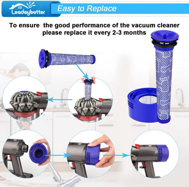 3 Stück V8 Filter HEPA Nachmotorfilter & Vorfilter für Dyson V8 V7 Animal Absolute Akku Staubsauger