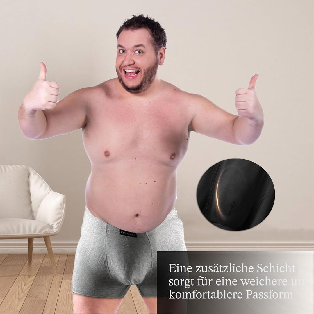 KFEXLYNG 3er Pack Herren Unterhosen Männer Übergrössen Boxershorts Für Männer Mit Dicken Bäuchen Und