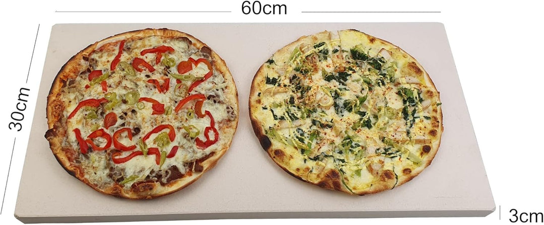 Pizzastein Pizzaplatte Backofenplatte 60 x 30 x 3 cm echte Schamotteplatte Flammkuchen Platte Deutsc
