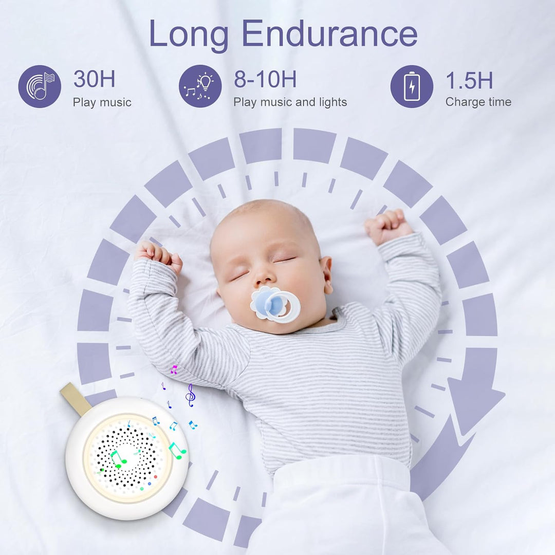 White Noise Machine Baby, Enschlafhilfe babys mit 24 Beruhigende Klänge & 3 Helligkeit Warmweisse Na