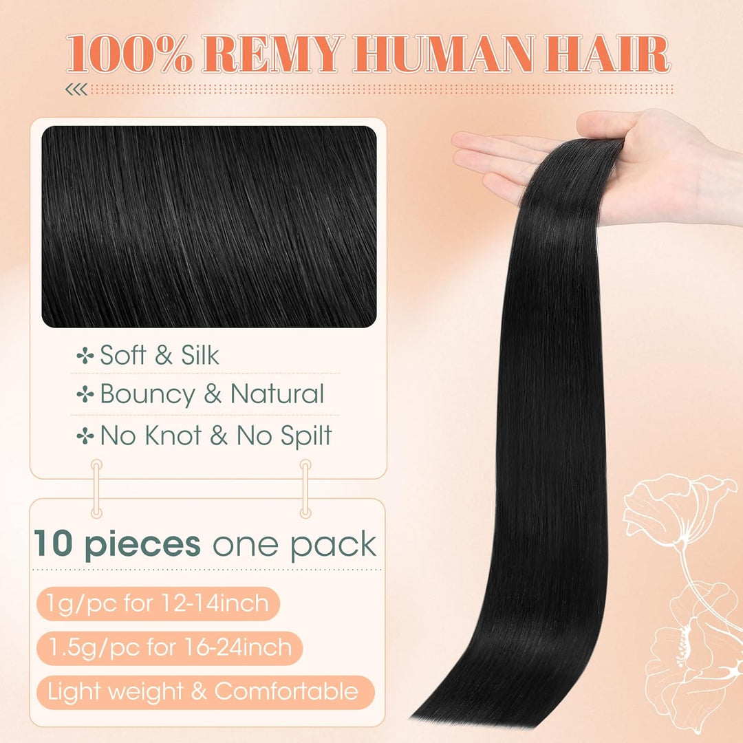 Benehair Tape in Extensions Echthaar, Invisible Tape Extensions Echt Haar, 50CM Haarverlängerung Ech