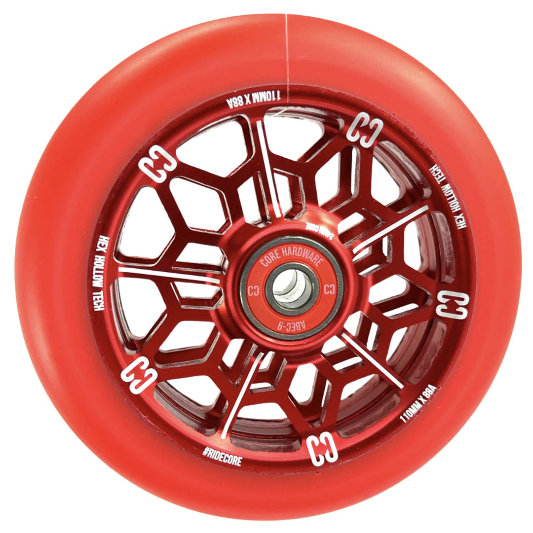 Scooters Core Hex Hollow Core Stunt-Scooter Wheel 110mm Trettroller Ersatz Rolle + Fantic26 Sticker